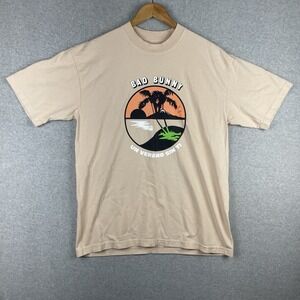Bad Bunny Shirt Men Large Tan Un Verano Sin Ti Tour Concert Band Reggaton Hiphop